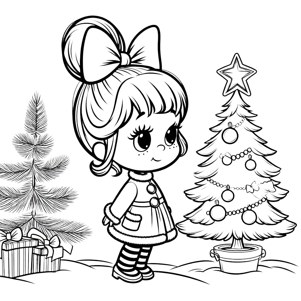 coloriage Cindy Lou à imprimer gratuitement pdf