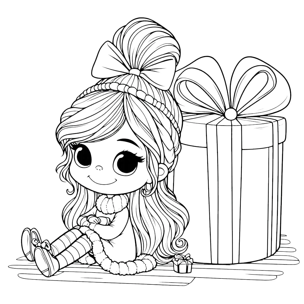 coloriage Cindy Lou pour enfant de 8 ans