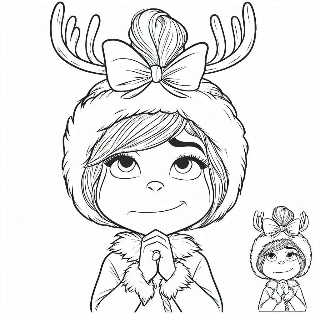 coloriage Cindy Lou pour enfant a imprimer gratuit