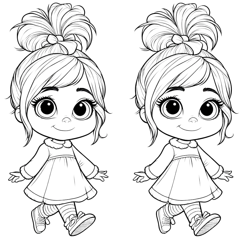 coloriage Cindy Lou à imprimer pour enfant de 12 ans 3