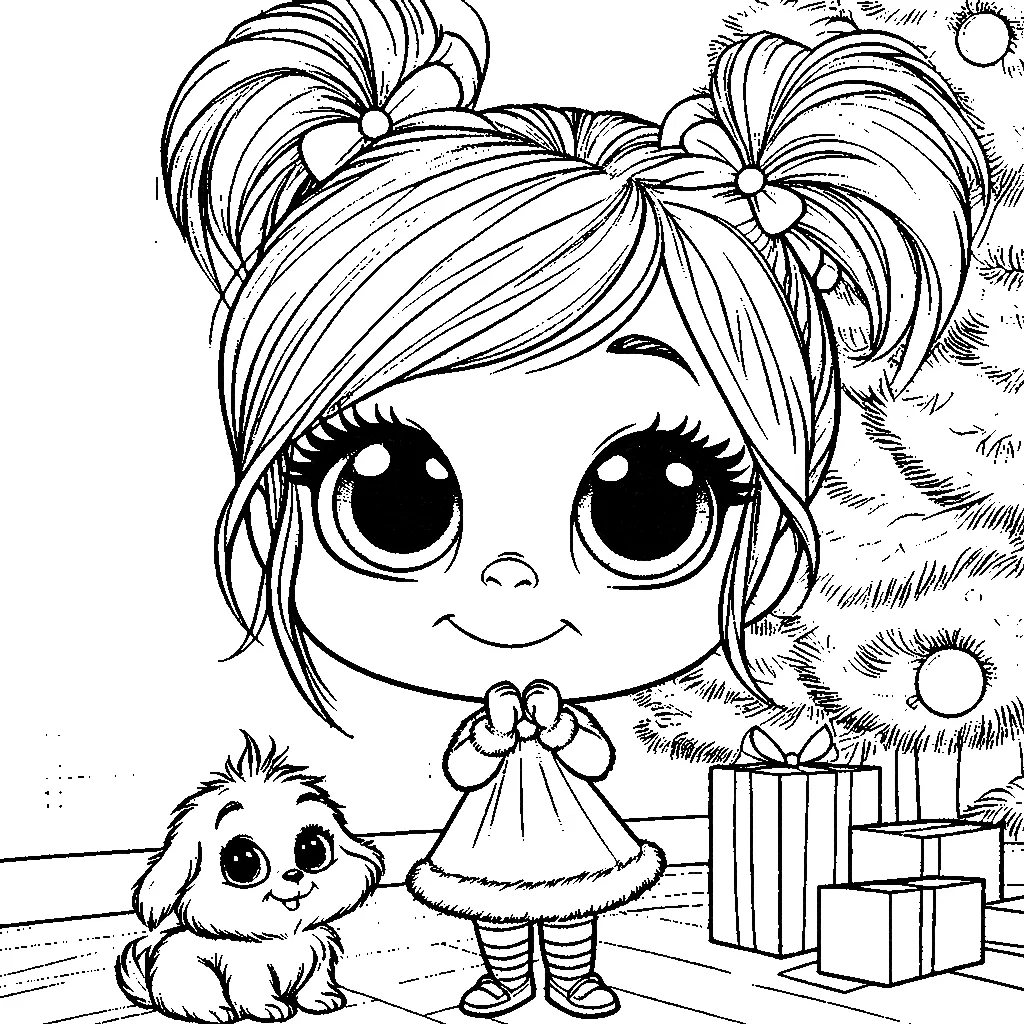 coloriage Cindy Lou pour enfant de 3 ans