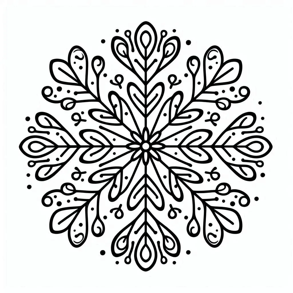 coloriage Flocon de Neige à imprimer pour enfant de 7 ans