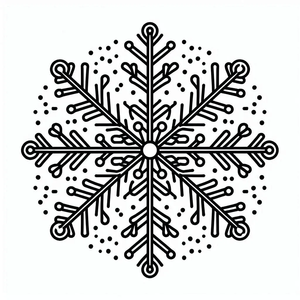 coloriage Flocon de Neige à imprimer pour enfant de 3 ans 1