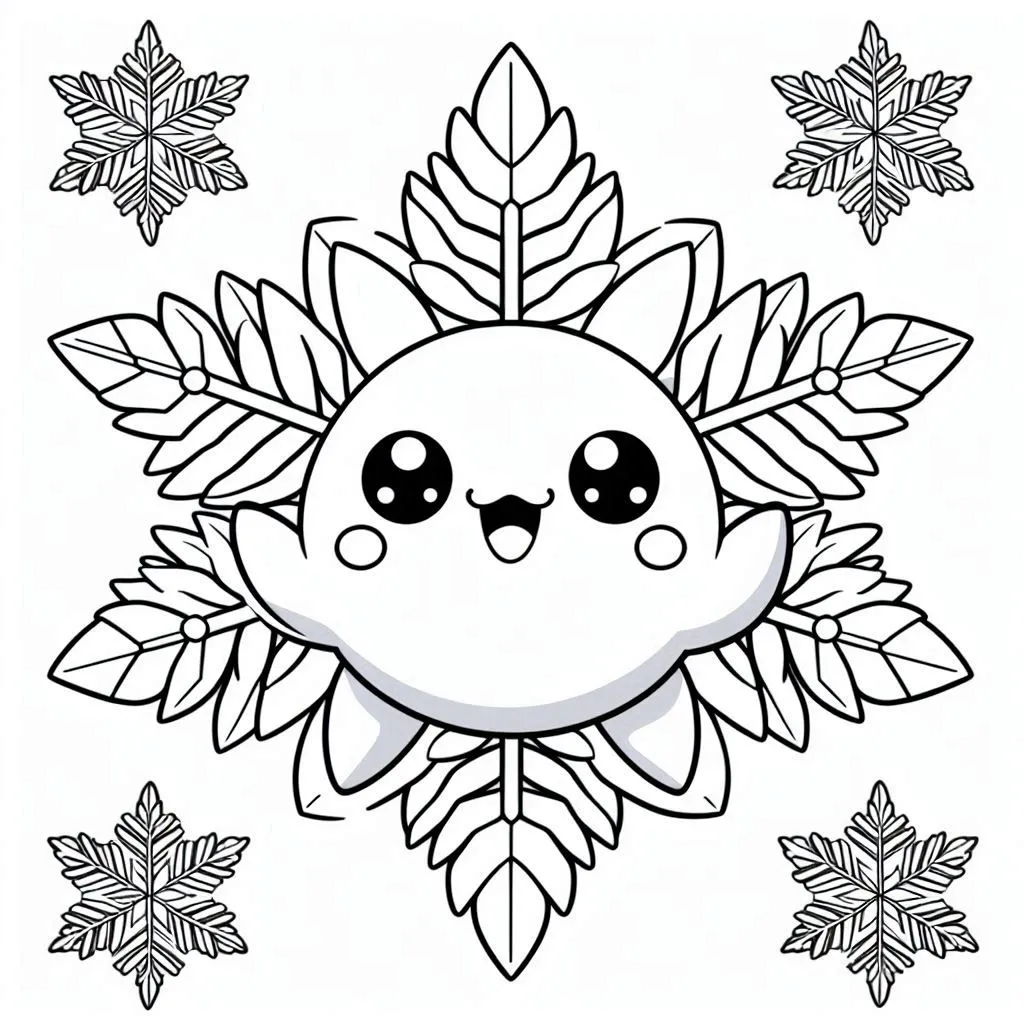 coloriage Flocon de Neige à imprimer pdf