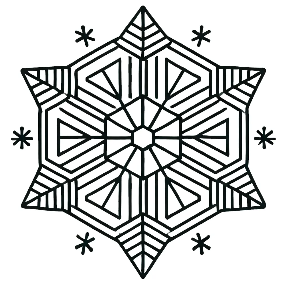 coloriage Flocon de Neige à imprimer pour enfant de 8 ans