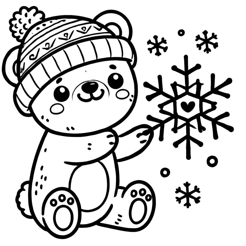 coloriage Flocon de Neige pour enfant de 7 ans