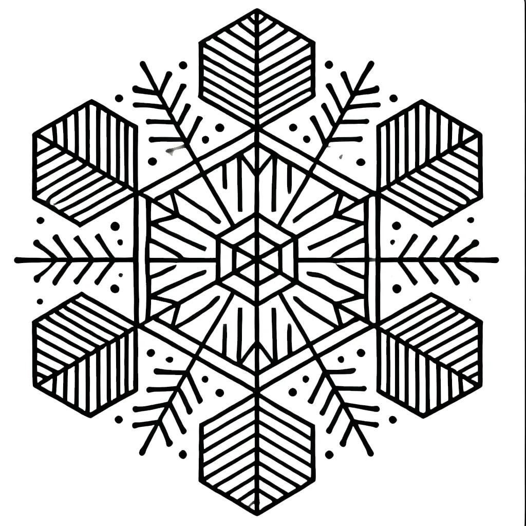 coloriage Flocon de Neige et découpage à imprimer