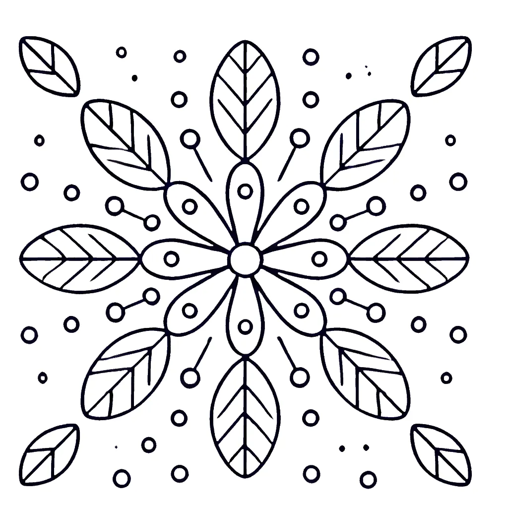 coloriage Flocon de Neige pour enfant à imprimer