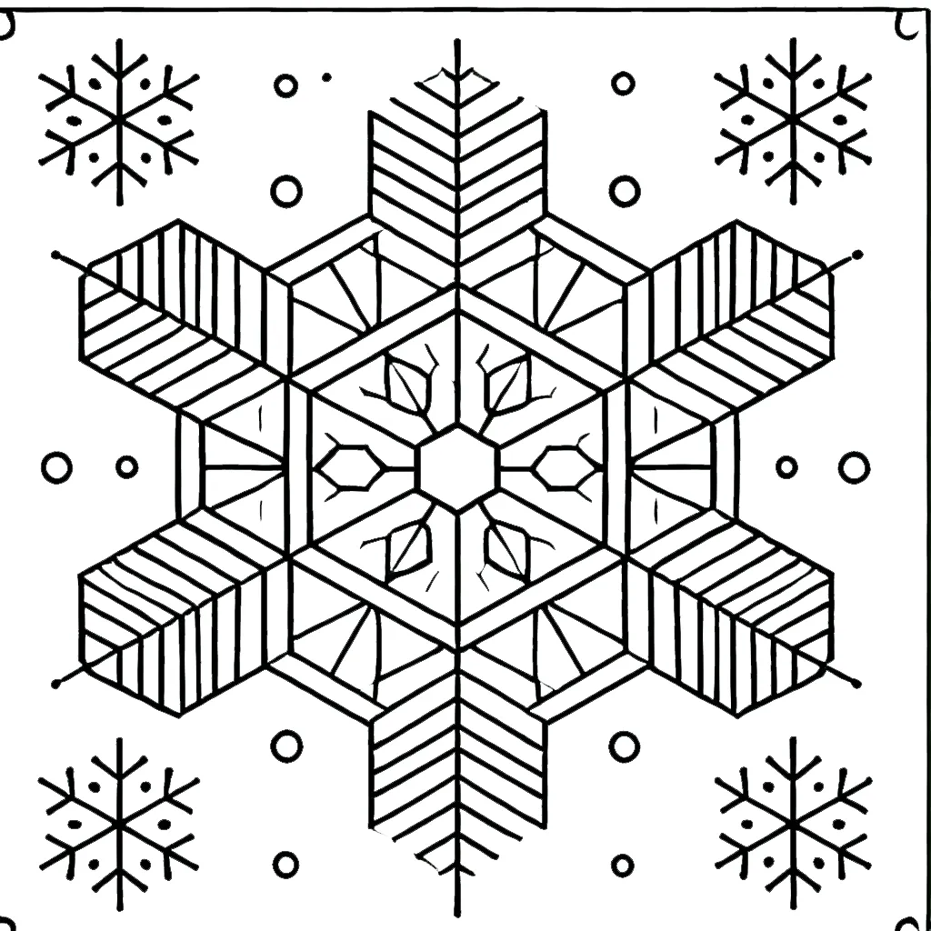 coloriage Flocon de Neige pour enfant de 8 ans 1