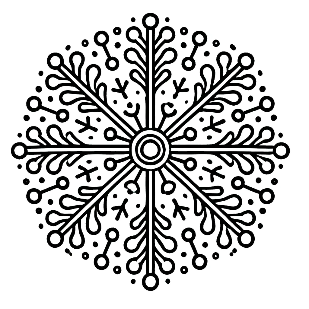 coloriage Flocon de Neige d'enfant a imprimer