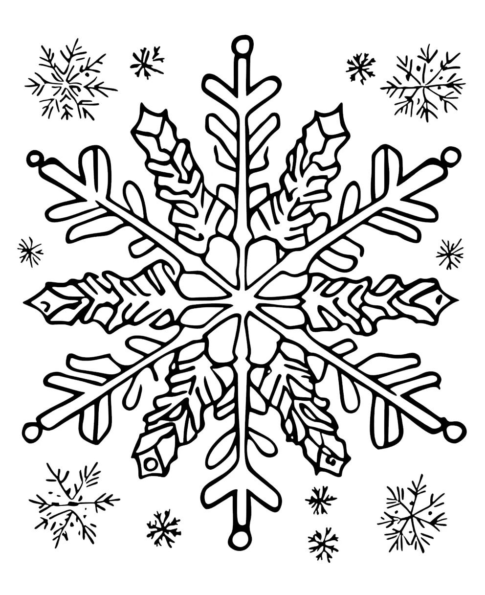 coloriage Flocon de Neige pour enfant de 2 ans