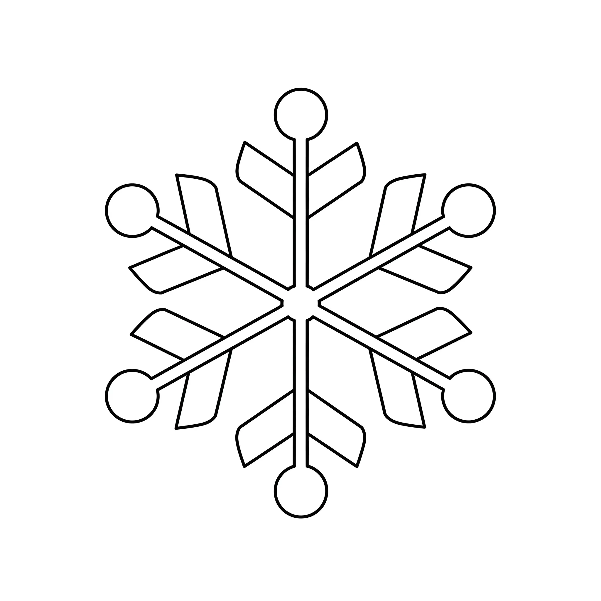 coloriage Flocon de neige géométrique simple pour enfant de à imprimer