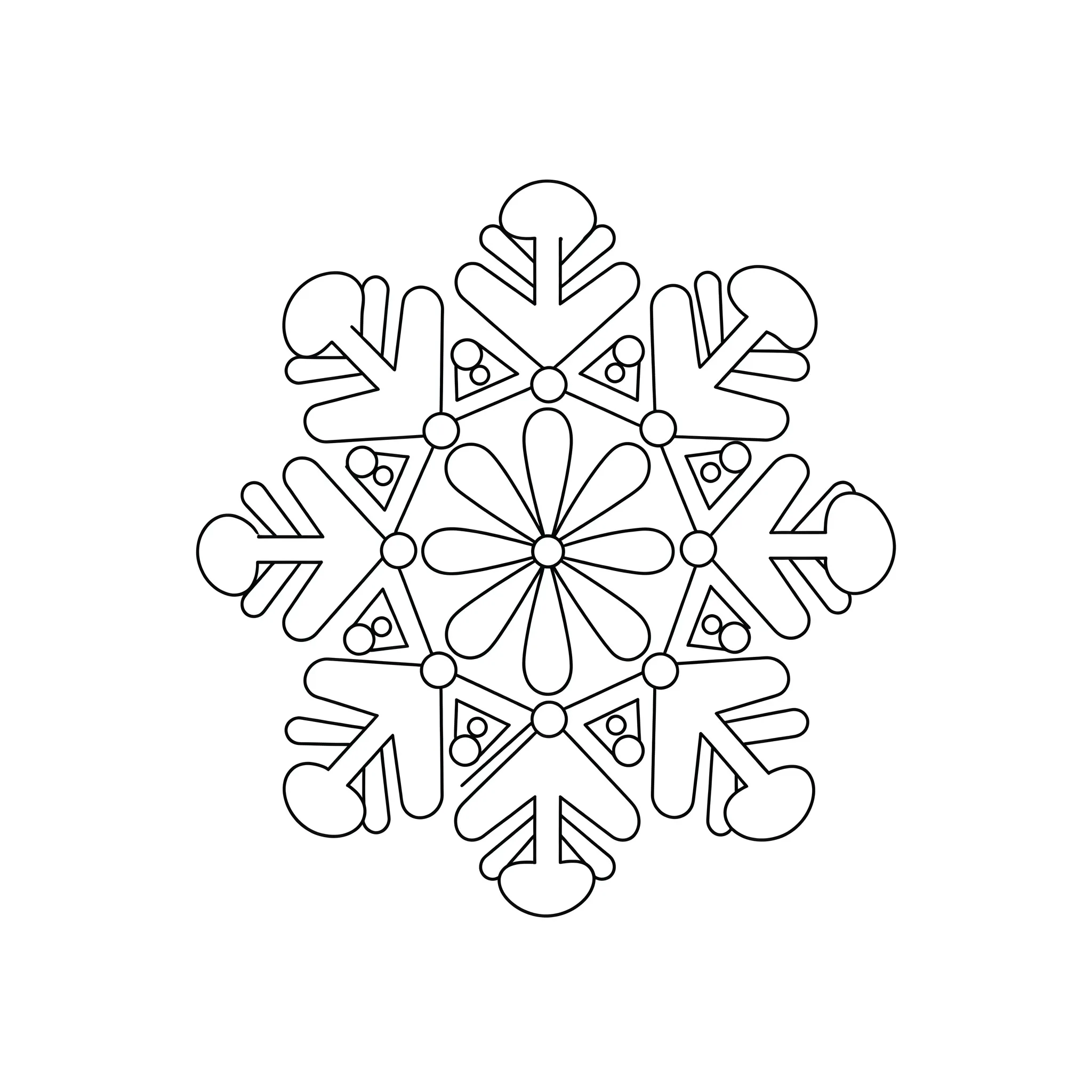coloriage Flocon de neige répétitif pour enfant de 10 ans
