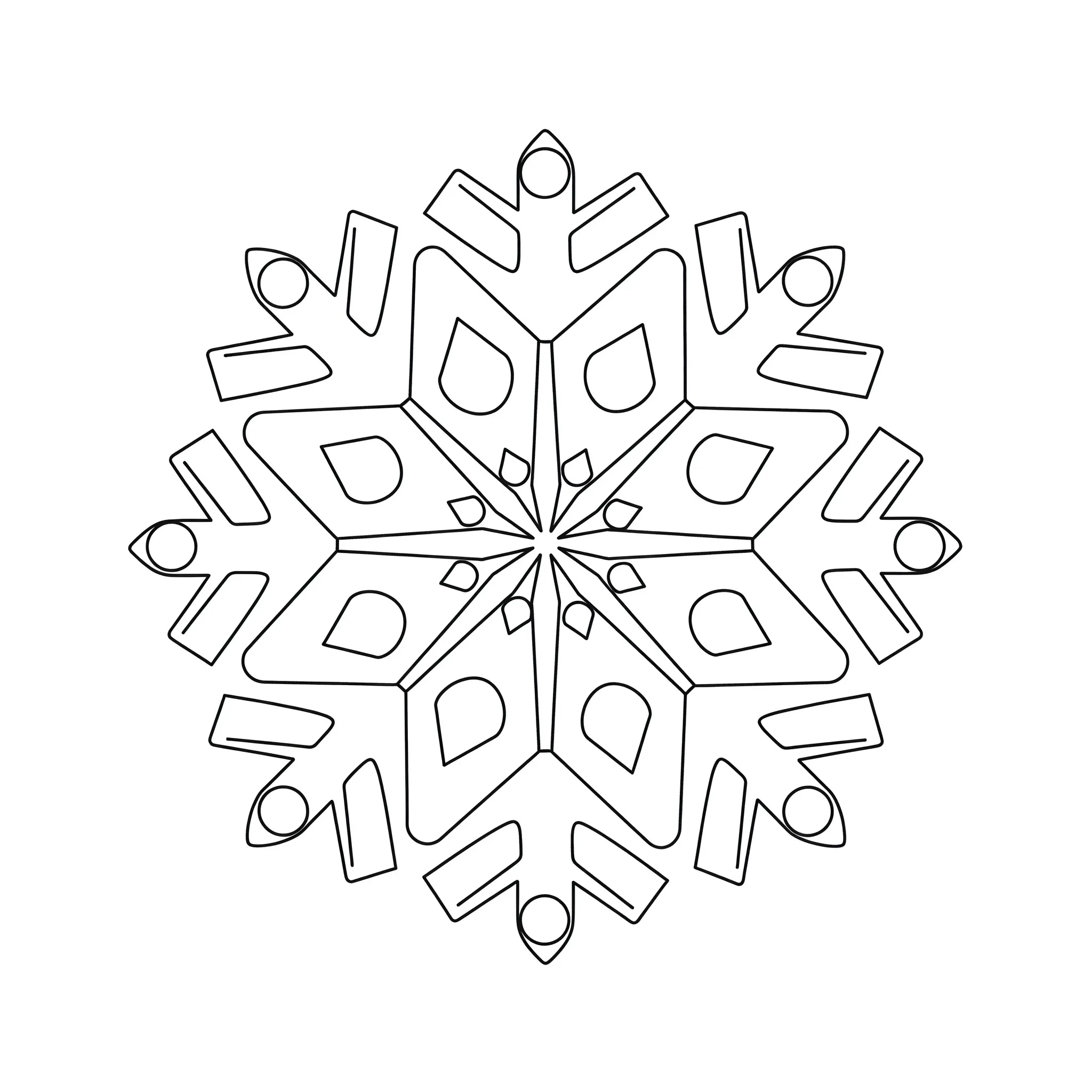 coloriage Flocon de neige tourbillonnant à imprimer pdf gratuit