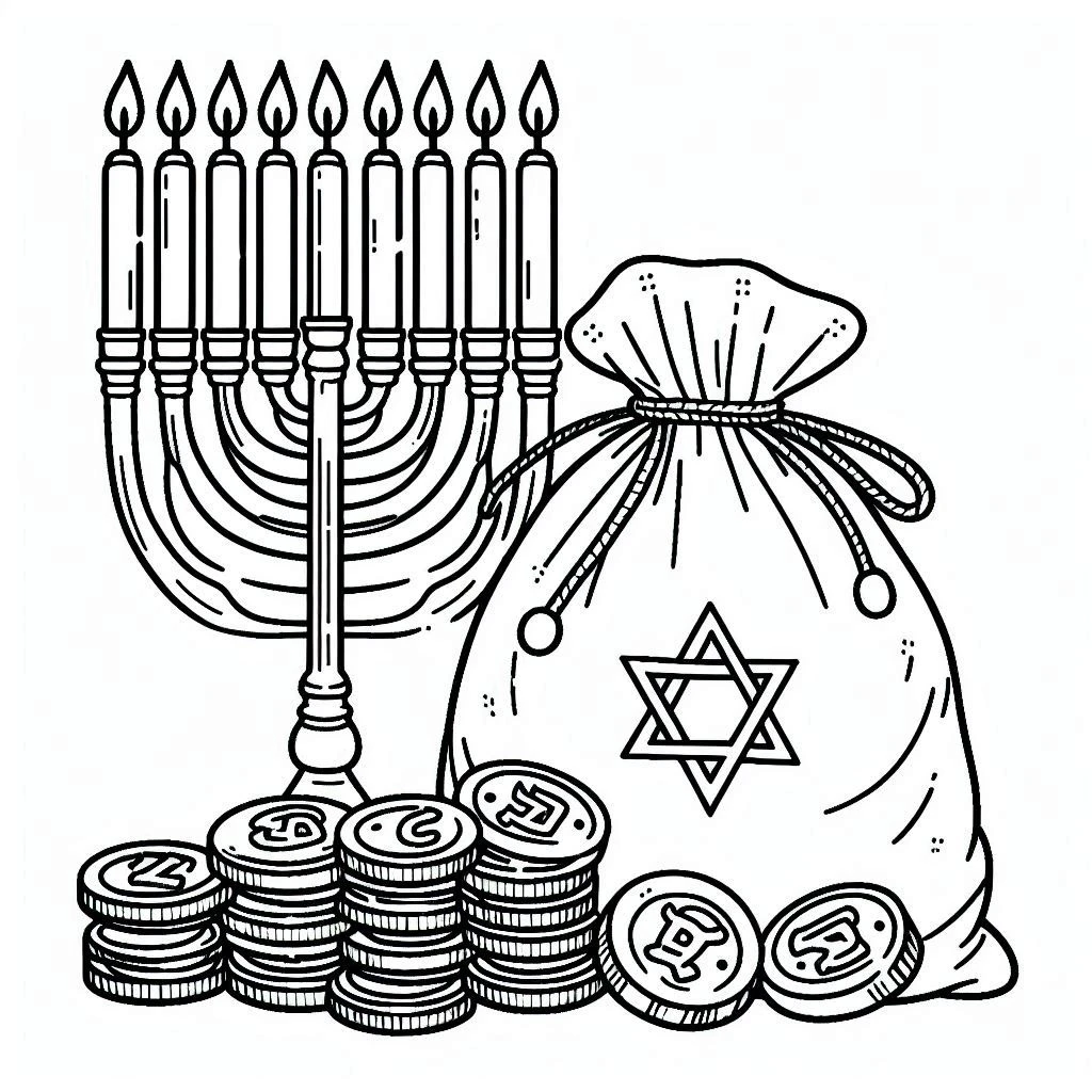 coloriage Hanukkah à imprimer gratuitement pdf