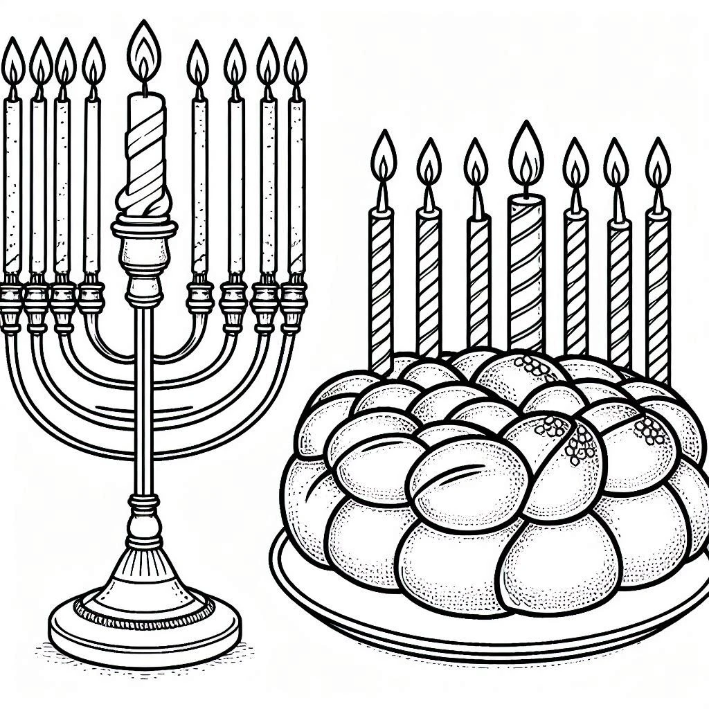 coloriage Hanukkah à imprimer pour enfant de 7 ans