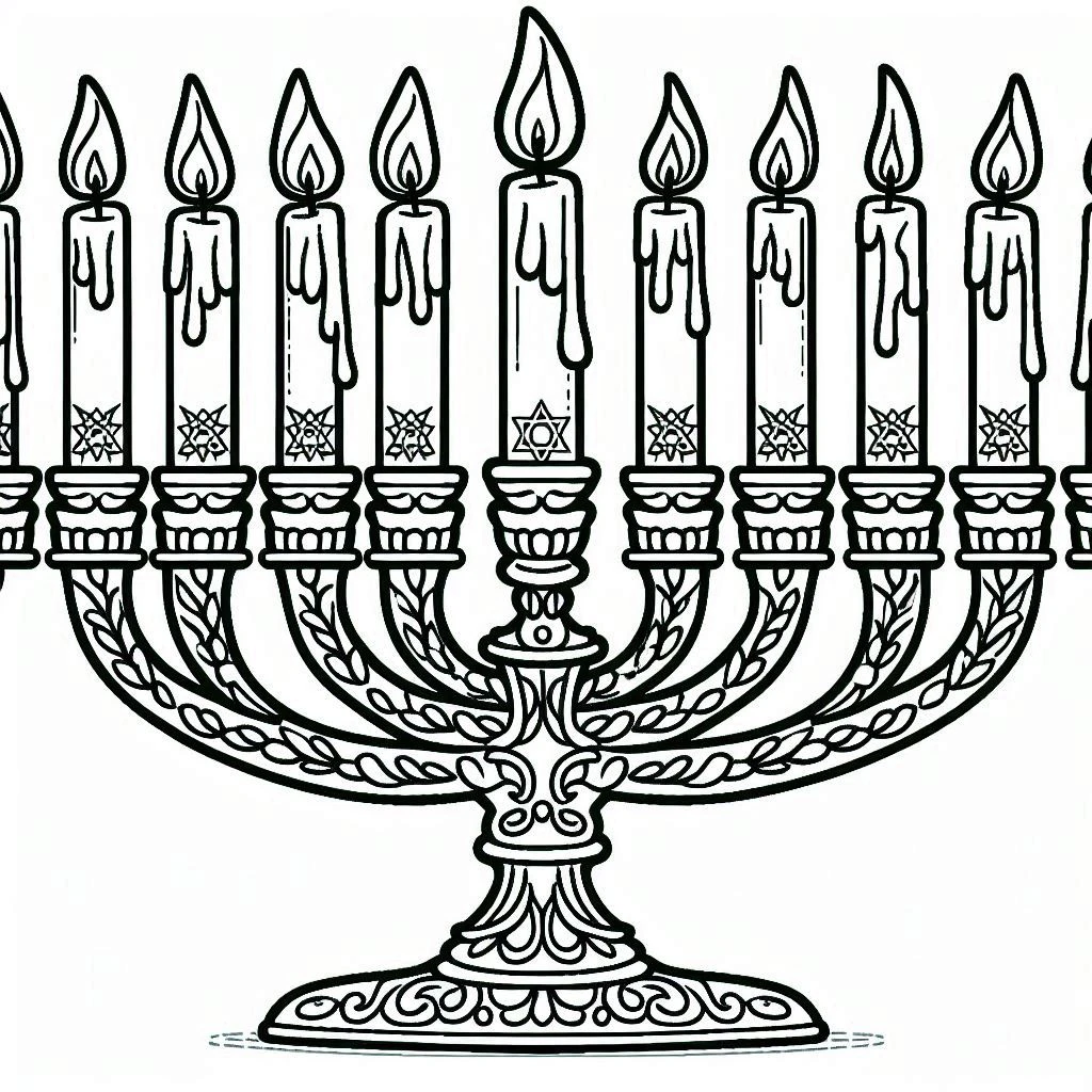 coloriage Hanukkah a colorier en ligne