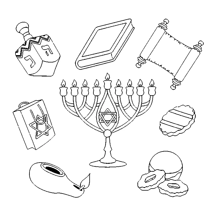 coloriage Hanukkah gratuit en ligne