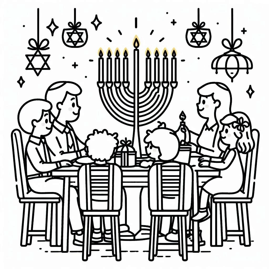 image de coloriage Hanukkah pour enfant