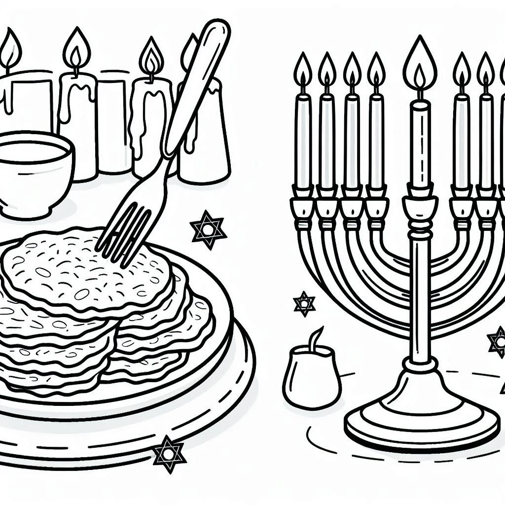 imprimer coloriage Hanukkah pour enfant