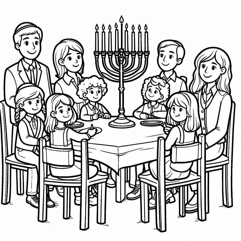 coloriage Hanukkah pour enfants à imprimer