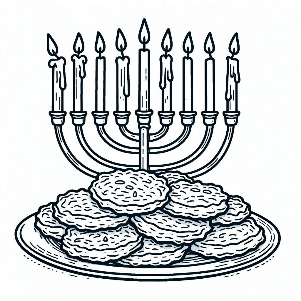 coloriage Hanukkah à imprimer pour enfant de 9 ans