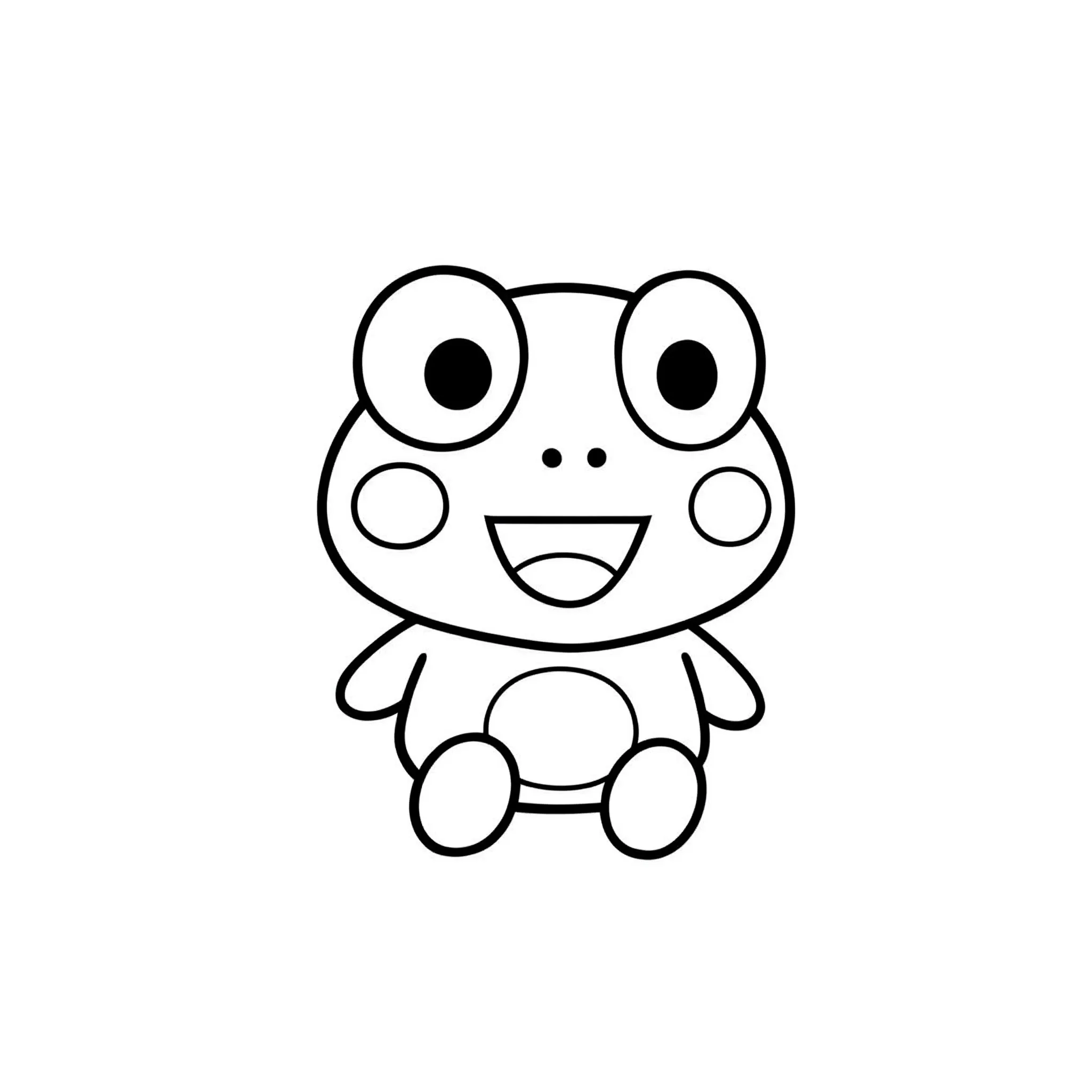 imprimer coloriage Keroppi souriant gratuit