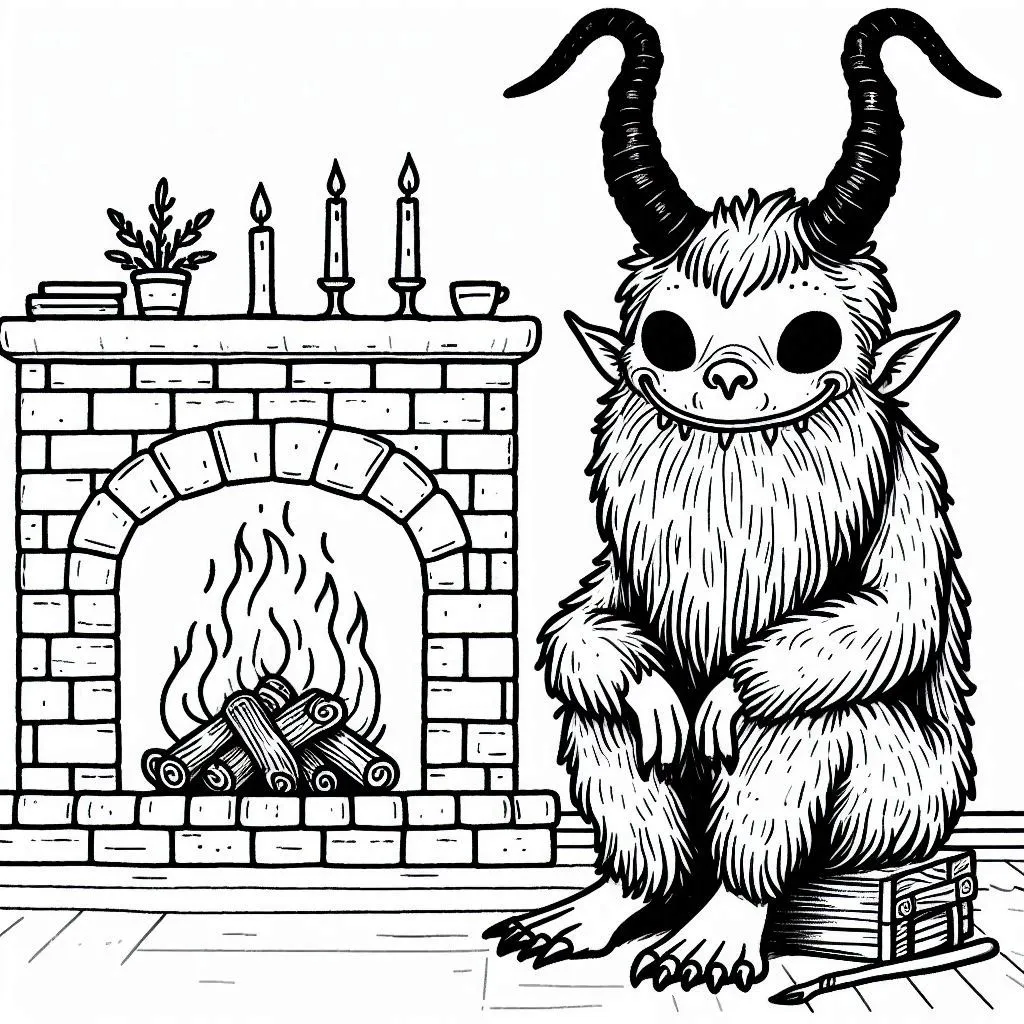 coloriage Krampus pour bebe a imprimer