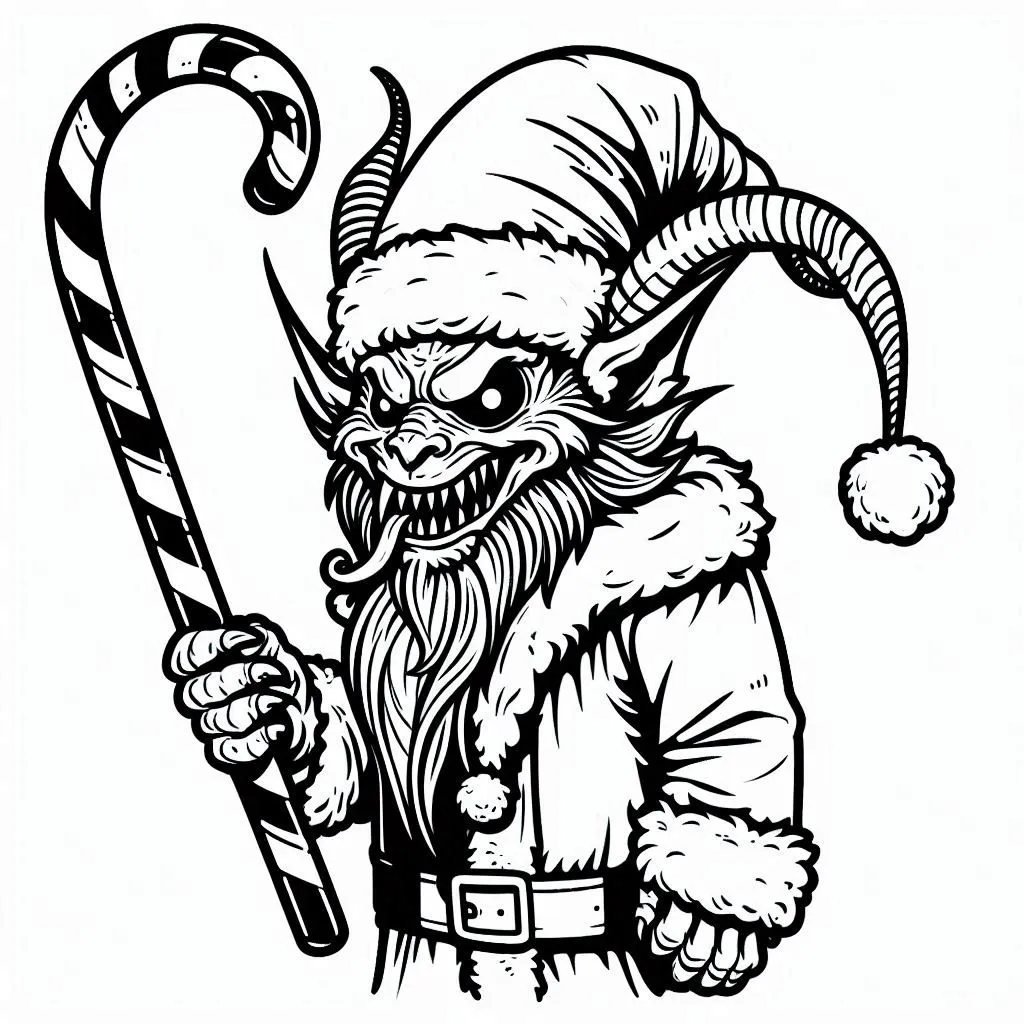 coloriage Krampus pour enfant de 8 ans