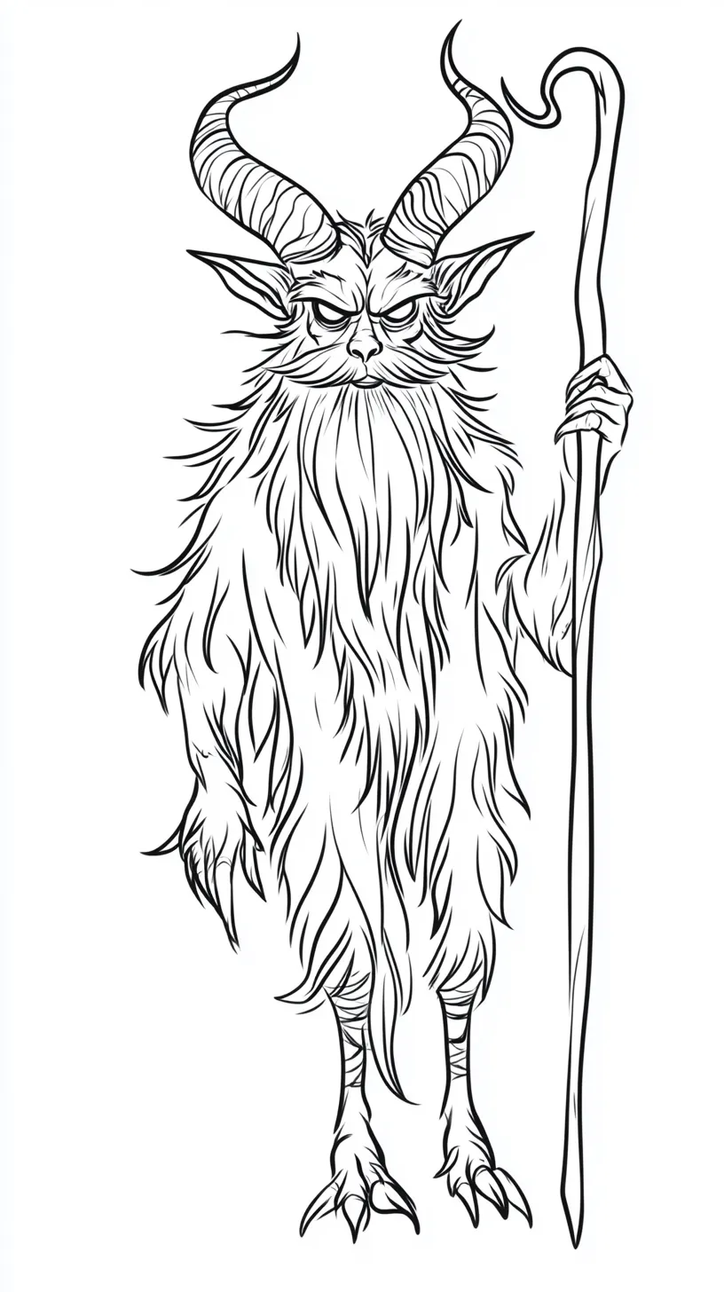 coloriage Krampus pour enfants à imprimer