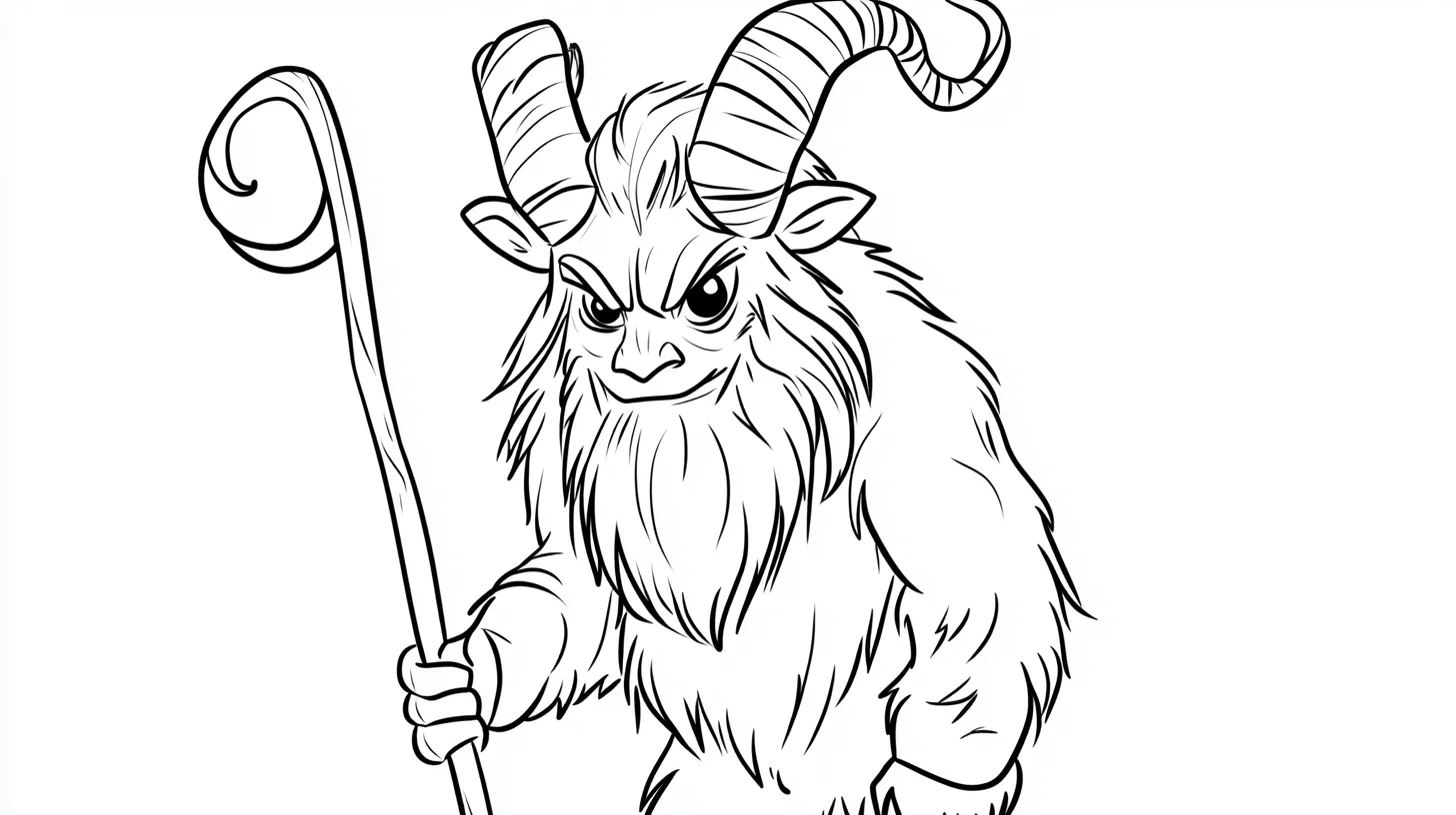 coloriage Krampus à imprimer pour enfant de 10 ans