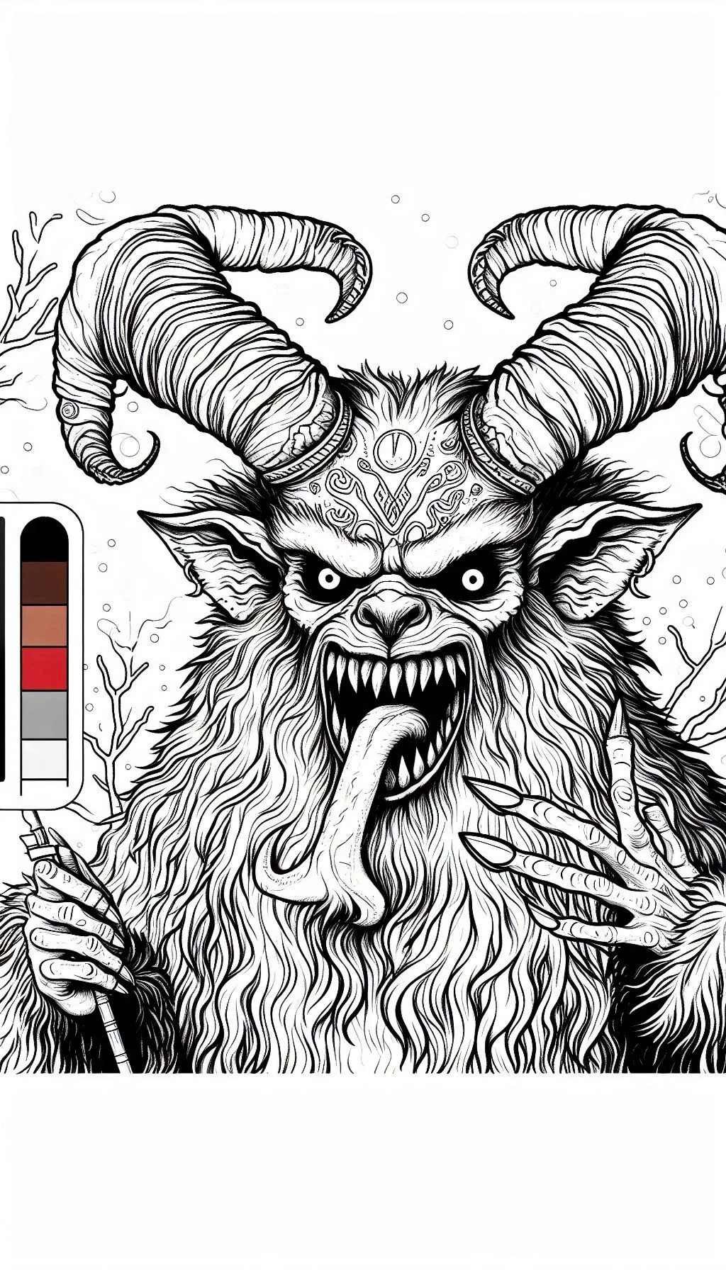 coloriage Krampus pour enfant à imprimer