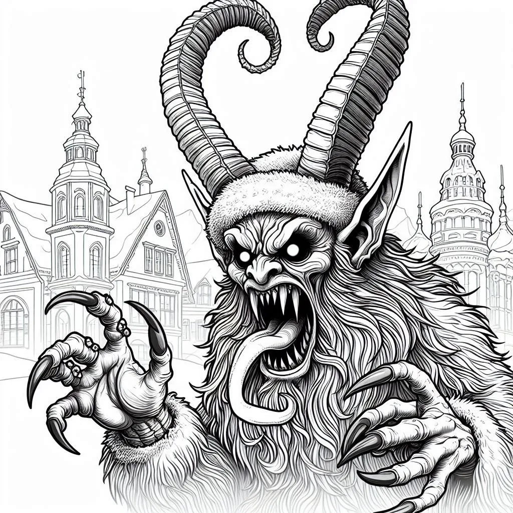 coloriage Krampus pour enfant