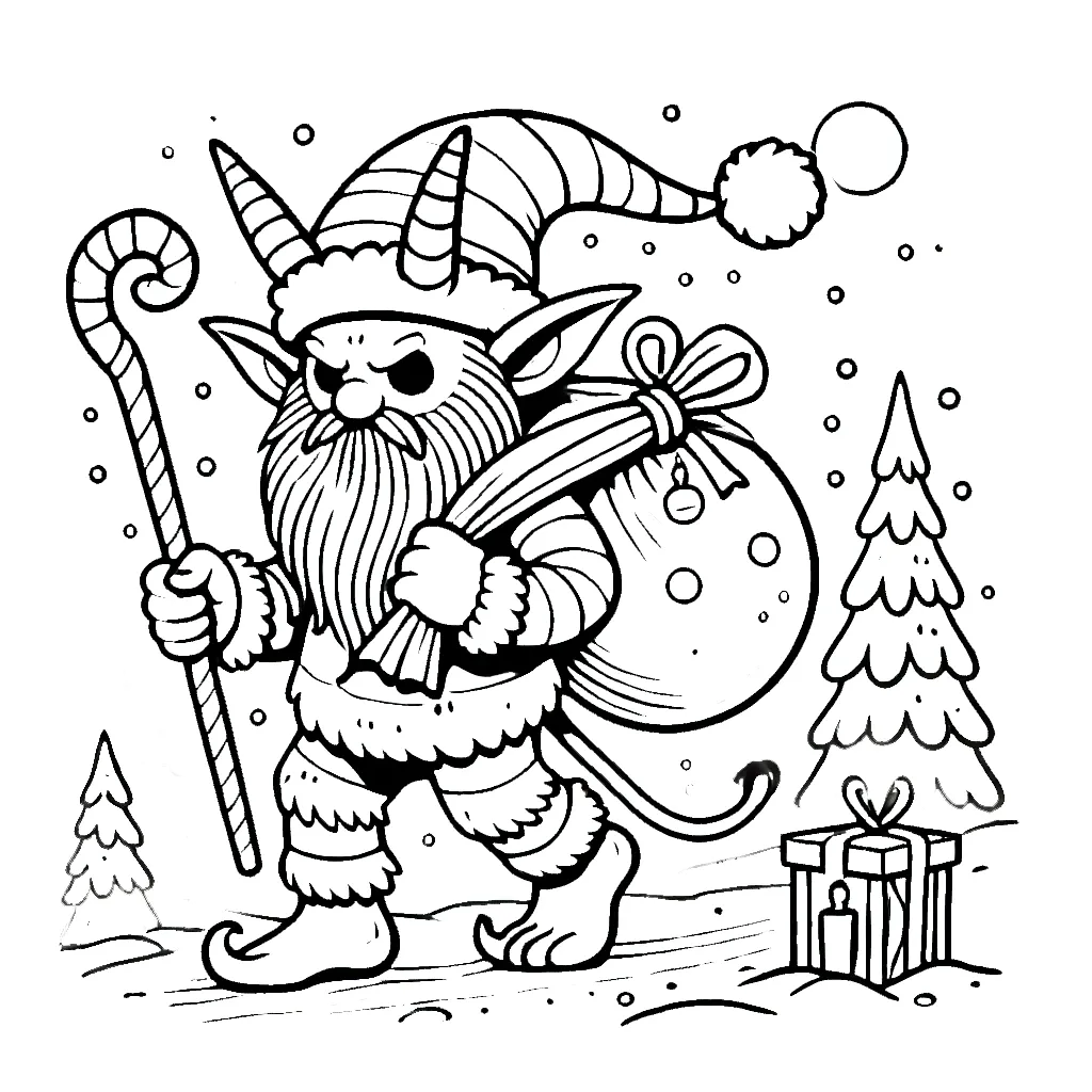 coloriage Krampus à imprimer