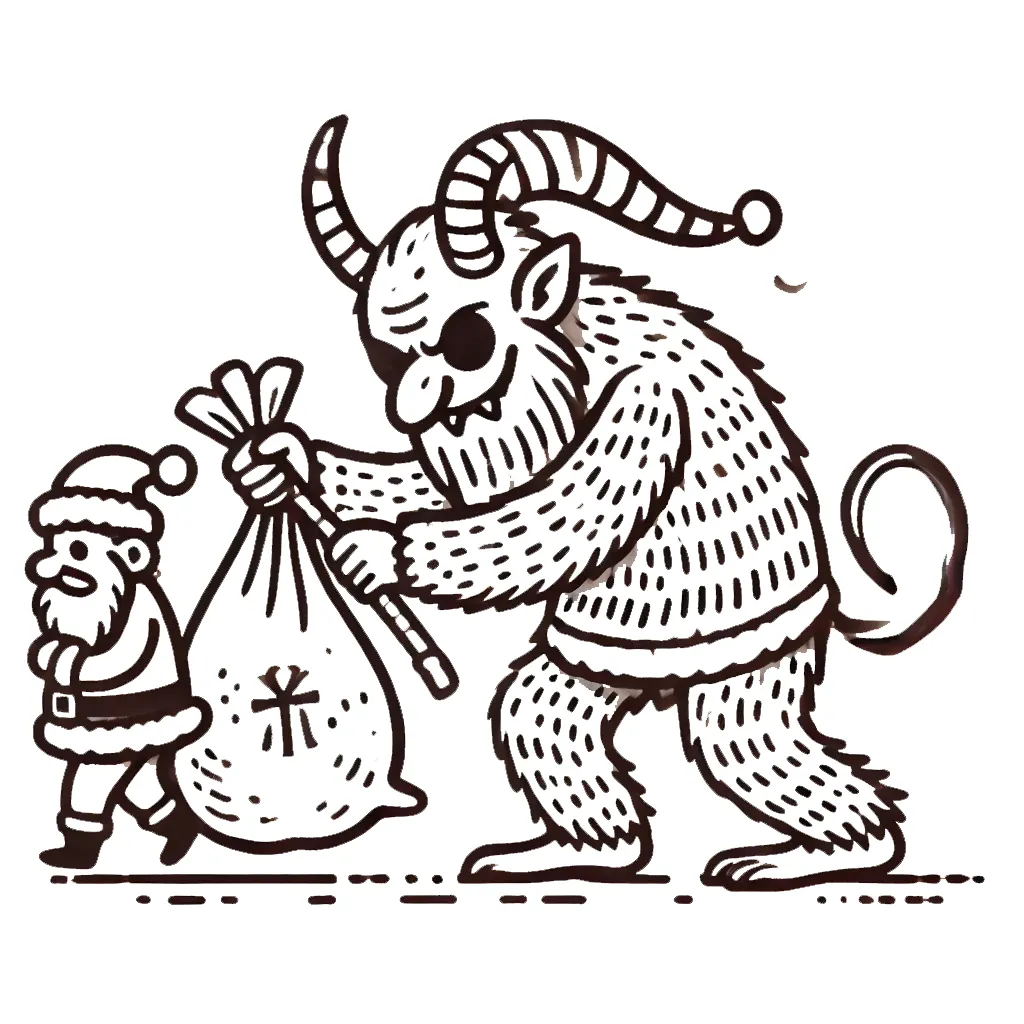 imprimer coloriage Krampus gratuit