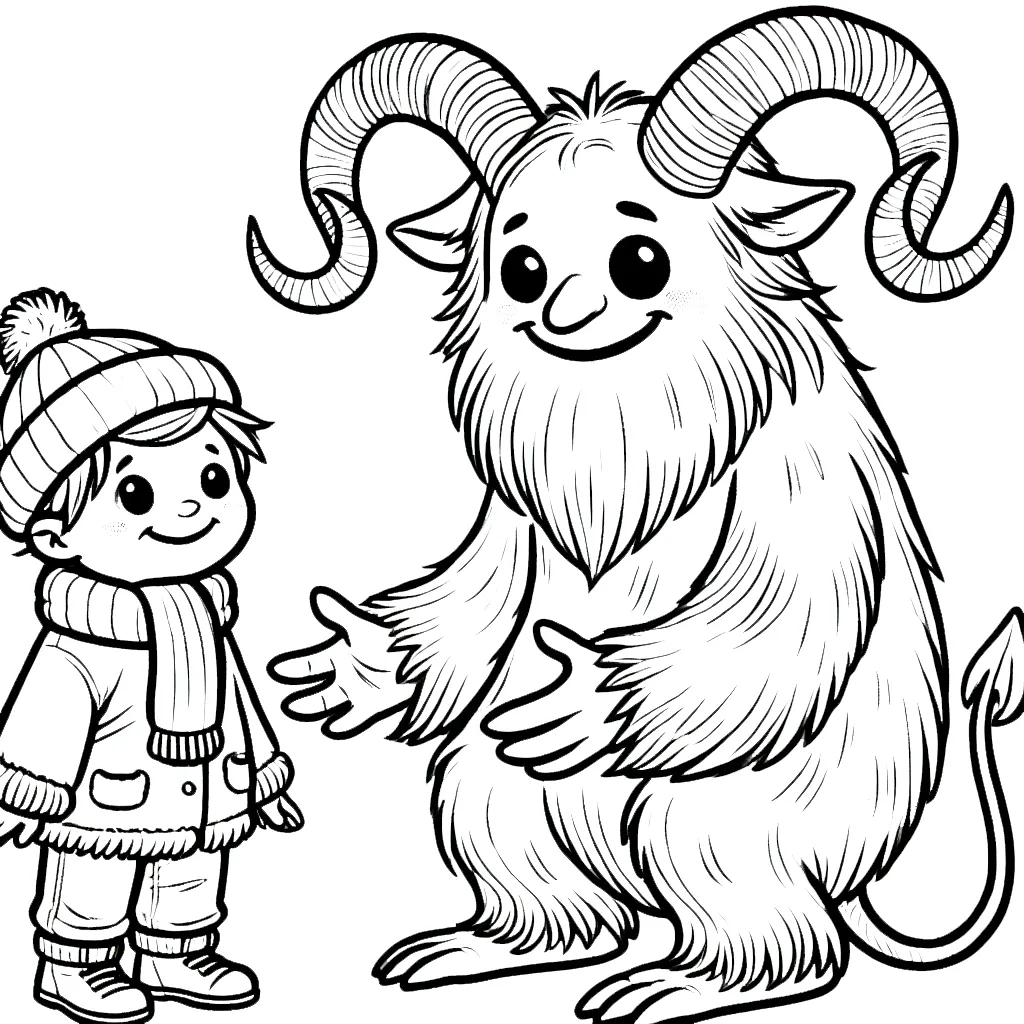 coloriage Krampus pour enfant à imprimer 1