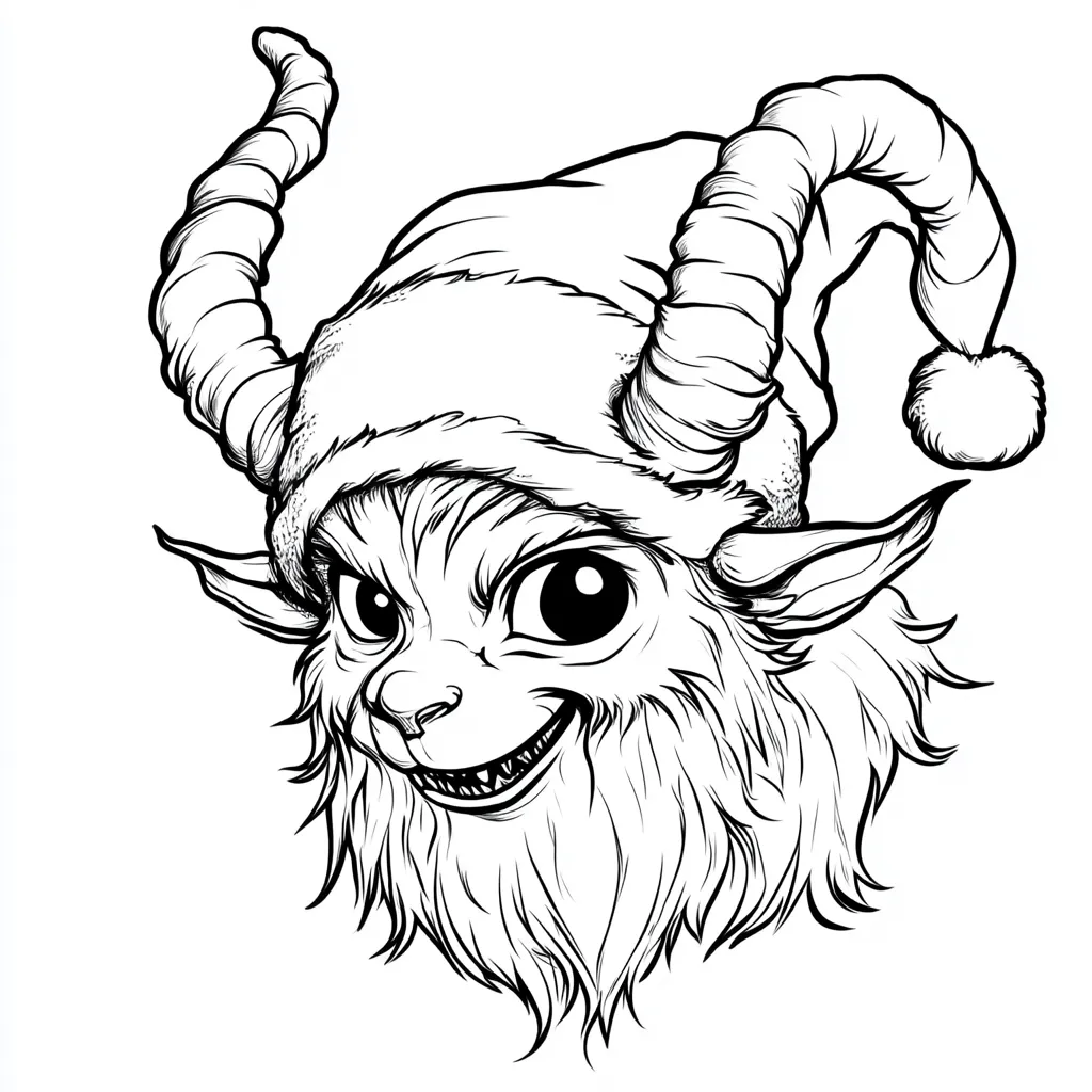 coloriage Krampus à imprimer kawaii