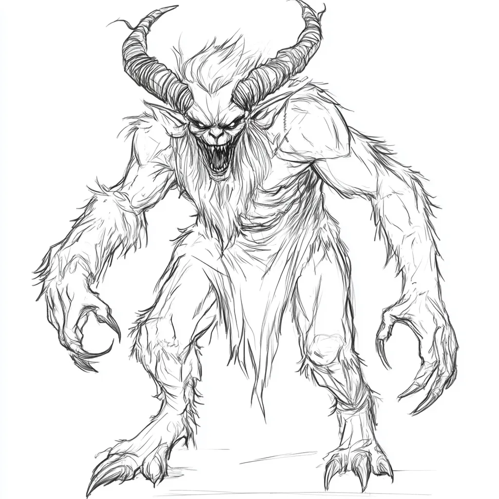 coloriage Krampus à imprimer gratuit