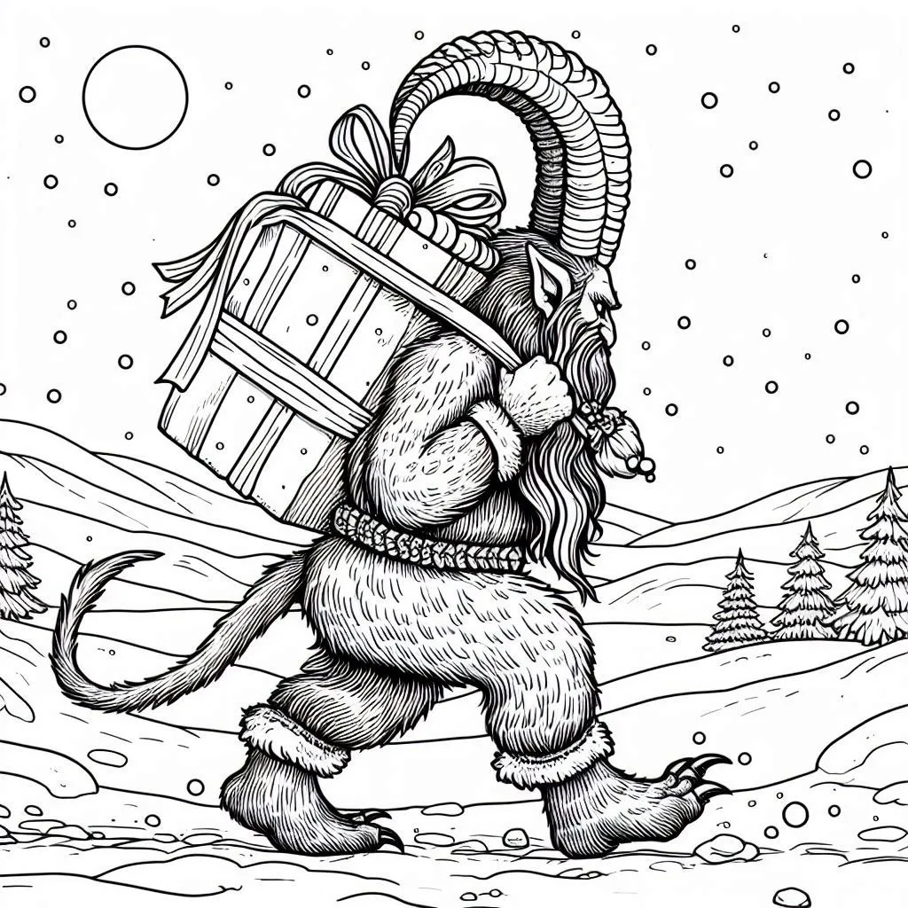 coloriage Krampus gratuit en ligne