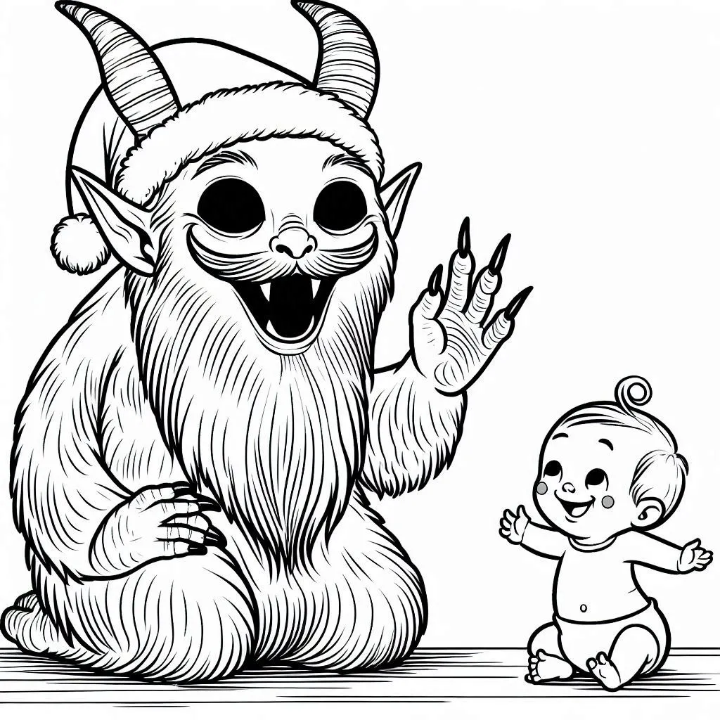 télécharger coloriage Krampus gratuit