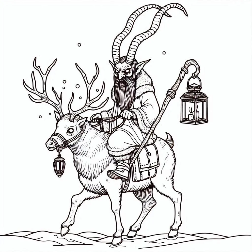 a imprimer coloriage Krampus gratuit