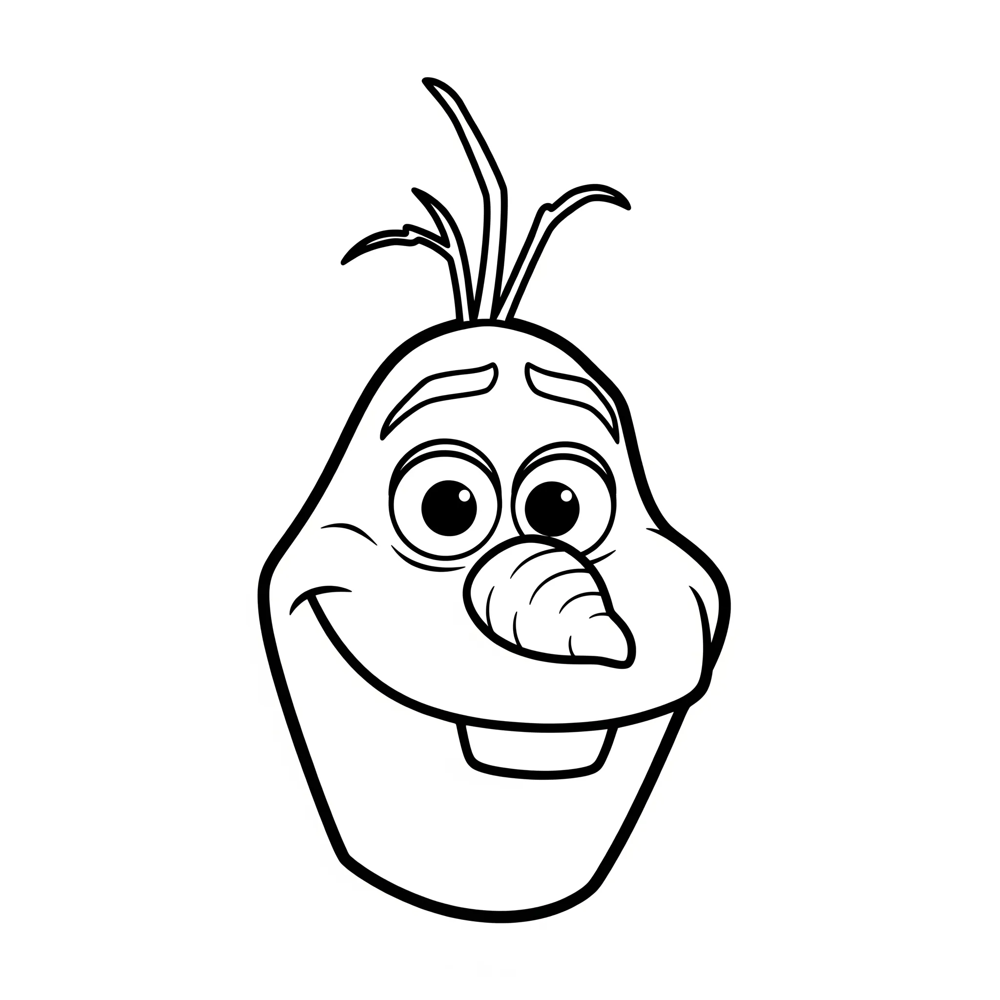 coloriage La tête d’Olaf seulement à imprimer kawaii