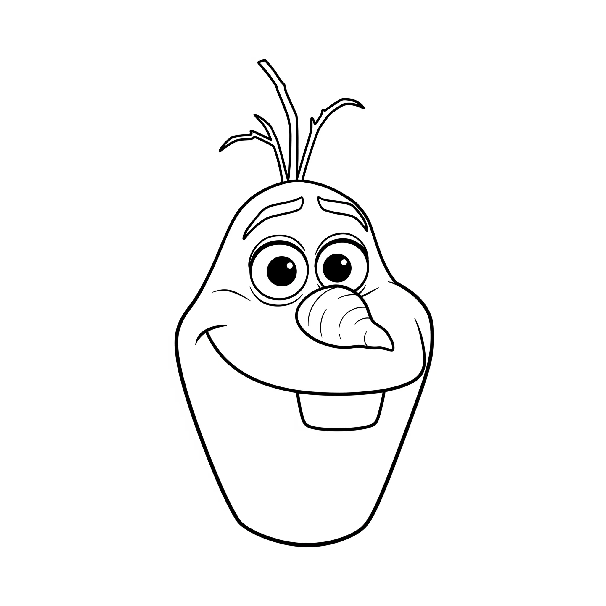 coloriage La tête d’Olaf seulement pour enfant à imprimer