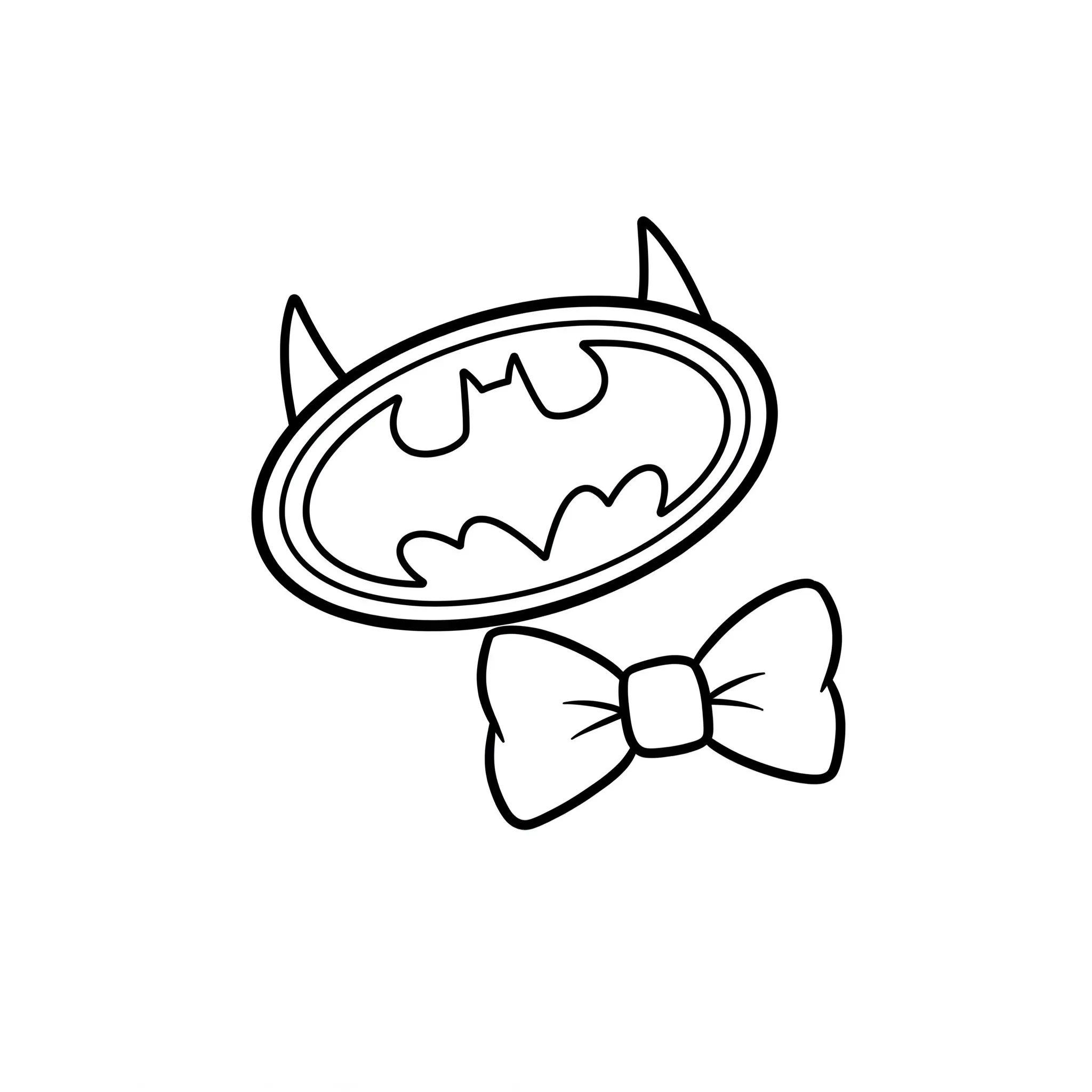 coloriage Le Bat signal avec un nœud à imprimer