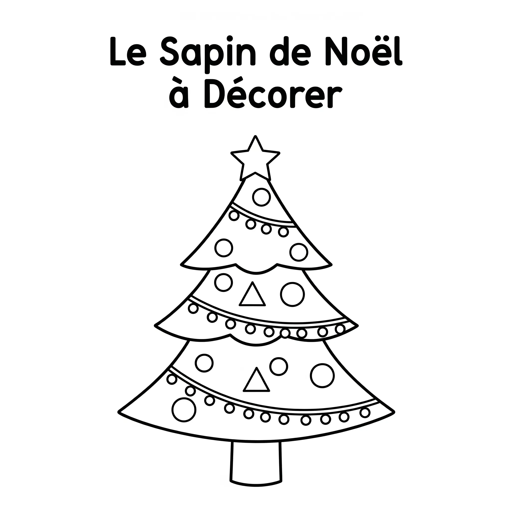 coloriage Le Sapin de Noël à Décorer de pour enfants