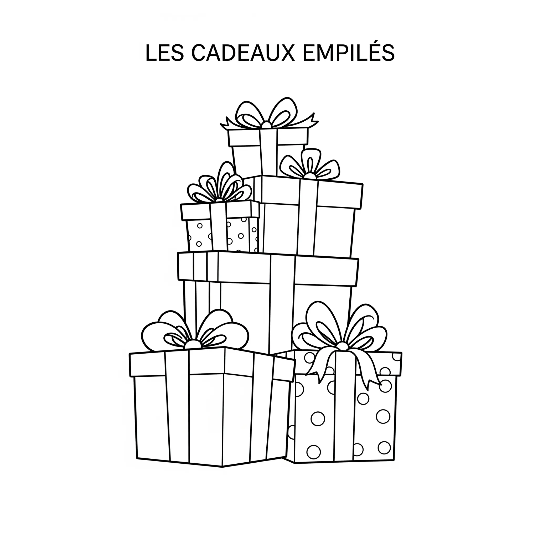 coloriage Les Cadeaux Empilés pour enfant de 5 ans