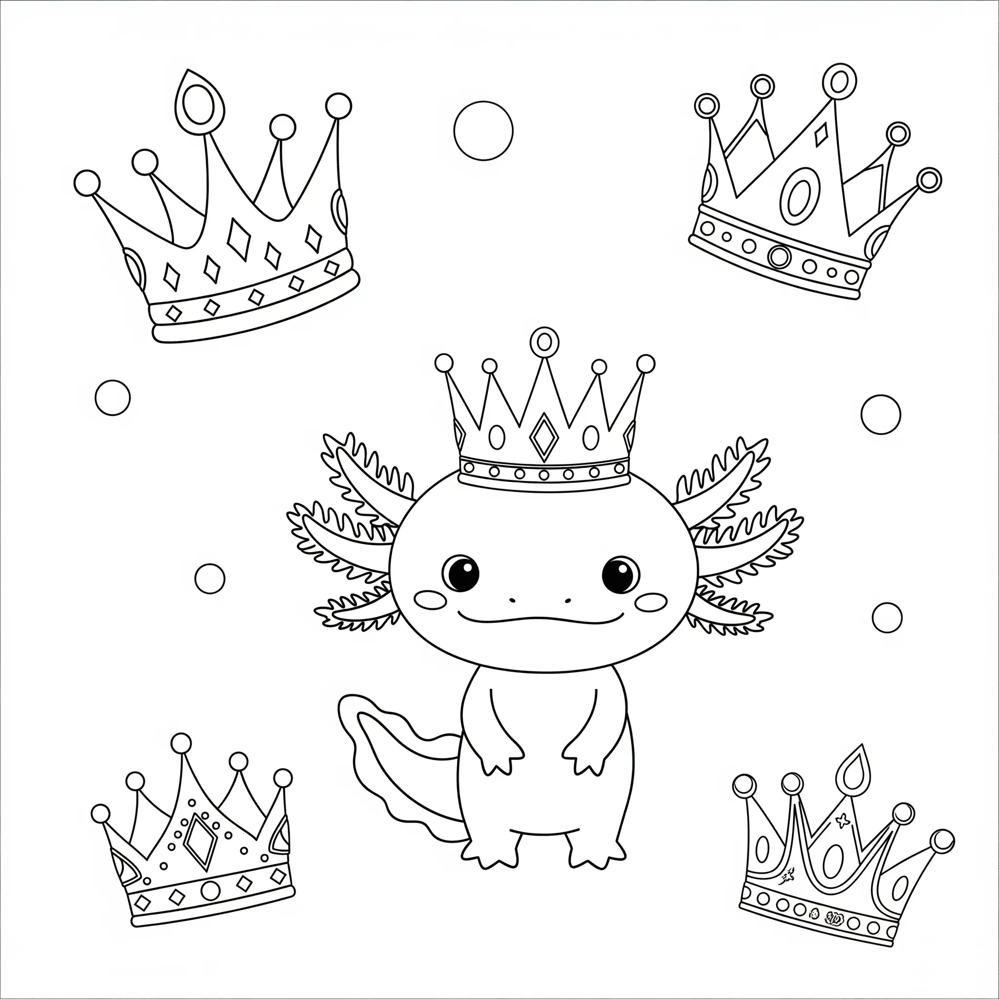 coloriage Les Couronnes Magiques de la Reine Axolotl à imprimer pdf gratuit