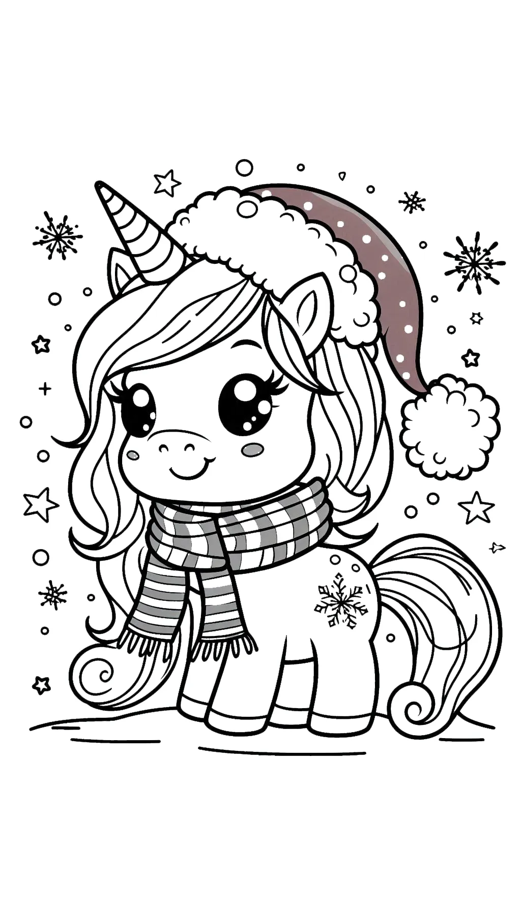 coloriage Licorne de Noël et dessins 1