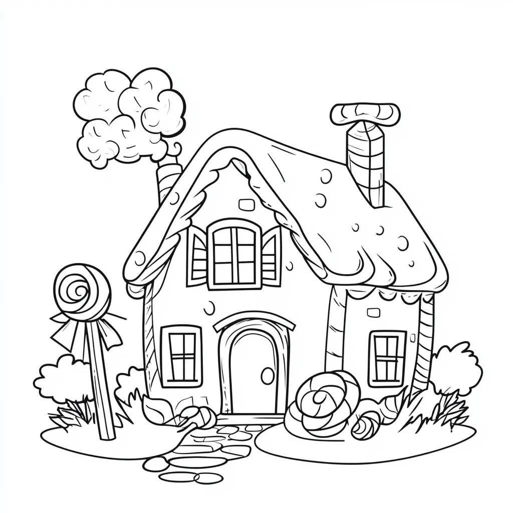 imprimer coloriage Maison En Pain D’épices pour enfant