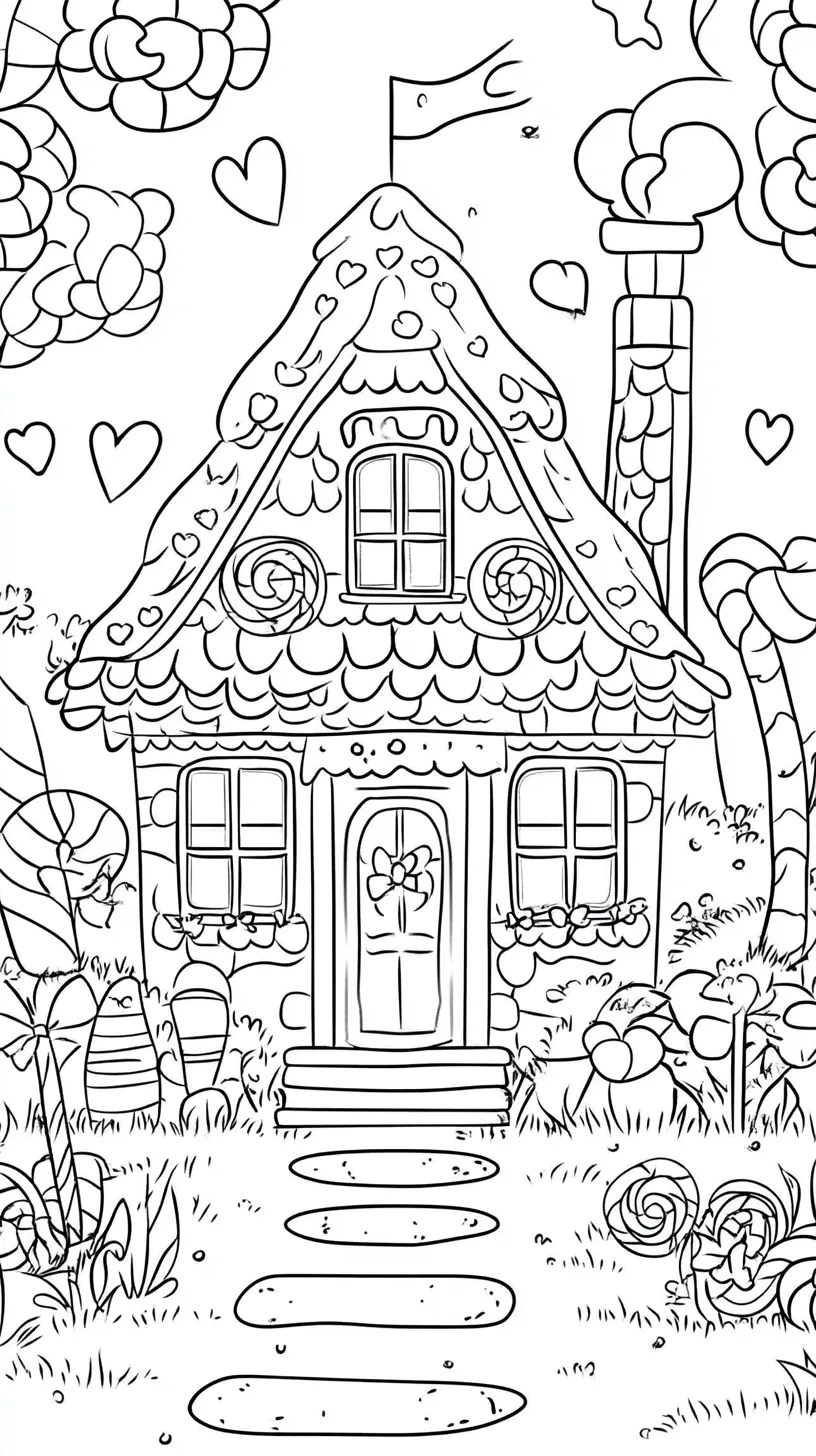 coloriage Maison En Pain D’épices et découpage à imprimer